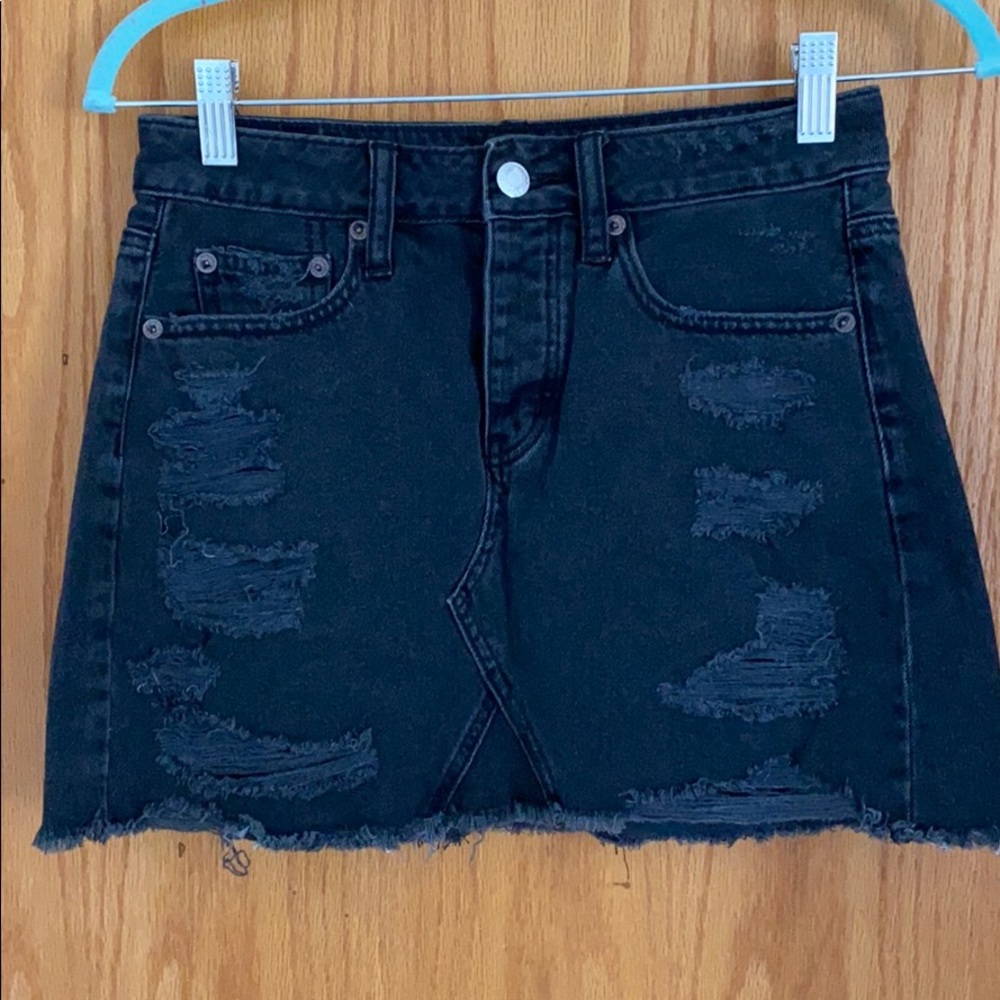 American Eagle Black Denim Skirt